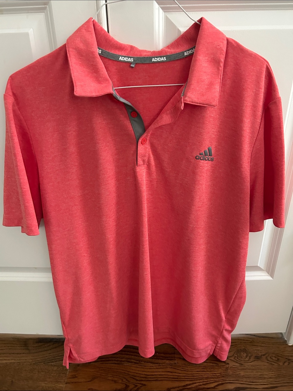 adidas Men’s Coral Polo Shirt with Grey Accents